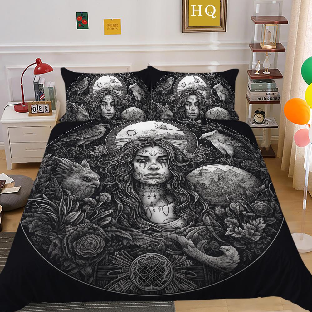 3D Beauty Skull Druck Bettwäsche Full Size Polyester Teenager Design Mode Hohe Qualität Heim Bettwäsche