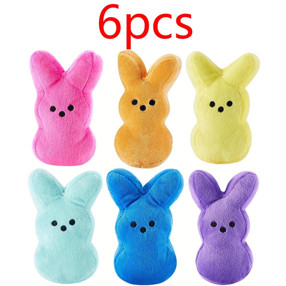Peeps Plush Bunny Rabbit Peep Easter Toys Goodie Bag Fillers Carnival Prizes Assortment Kids Egg Filter Party Favors Cuddly Stuffed Fluffy Huggable