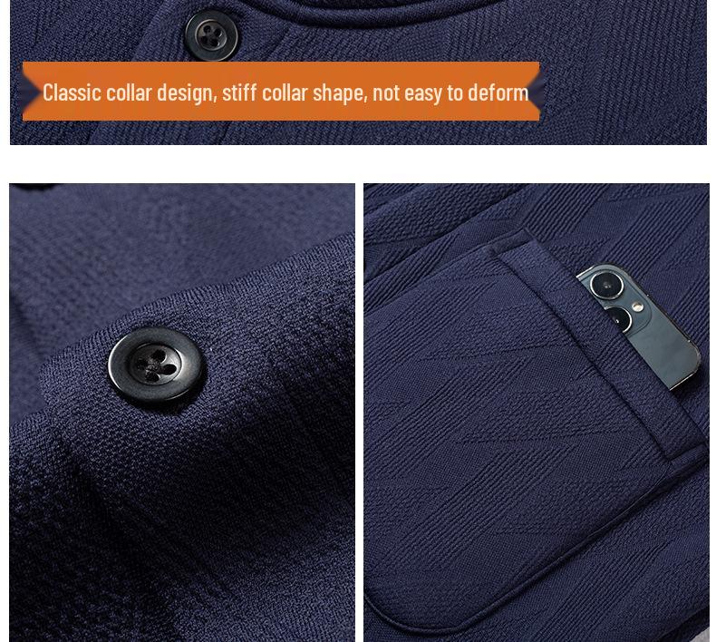 Herren Winter-Cardigan mit Plüschfutter für Mittelalte und Ältere