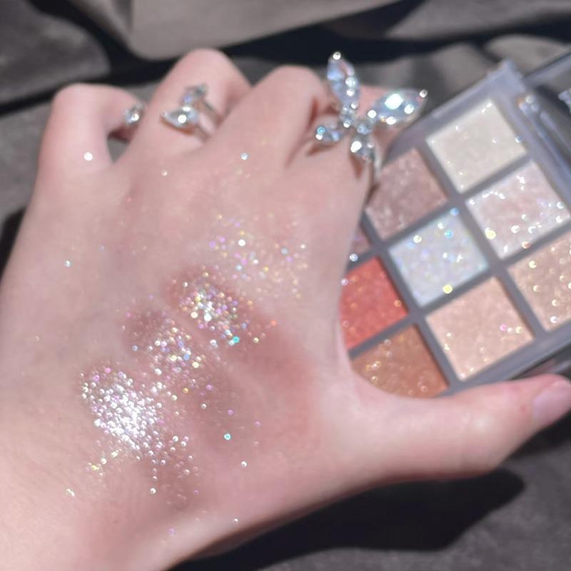 Kapeine Galaxy 9 Color Shimmer Eyeshadow Palette Full Pearl Glitter