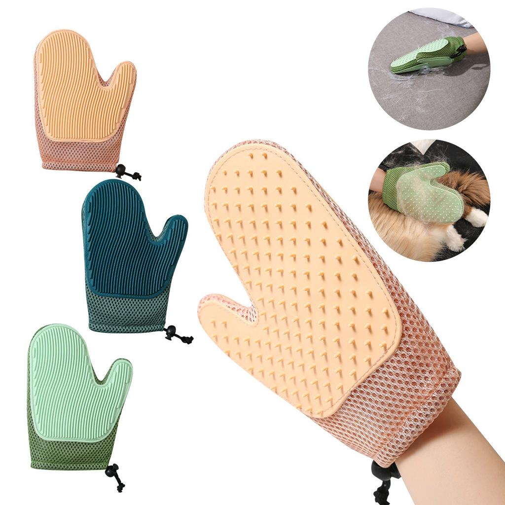Pet Grooming Glove & Hair Remover Tool Multi-Purpose Deshedding Brush For Cats Dogs & Carpet