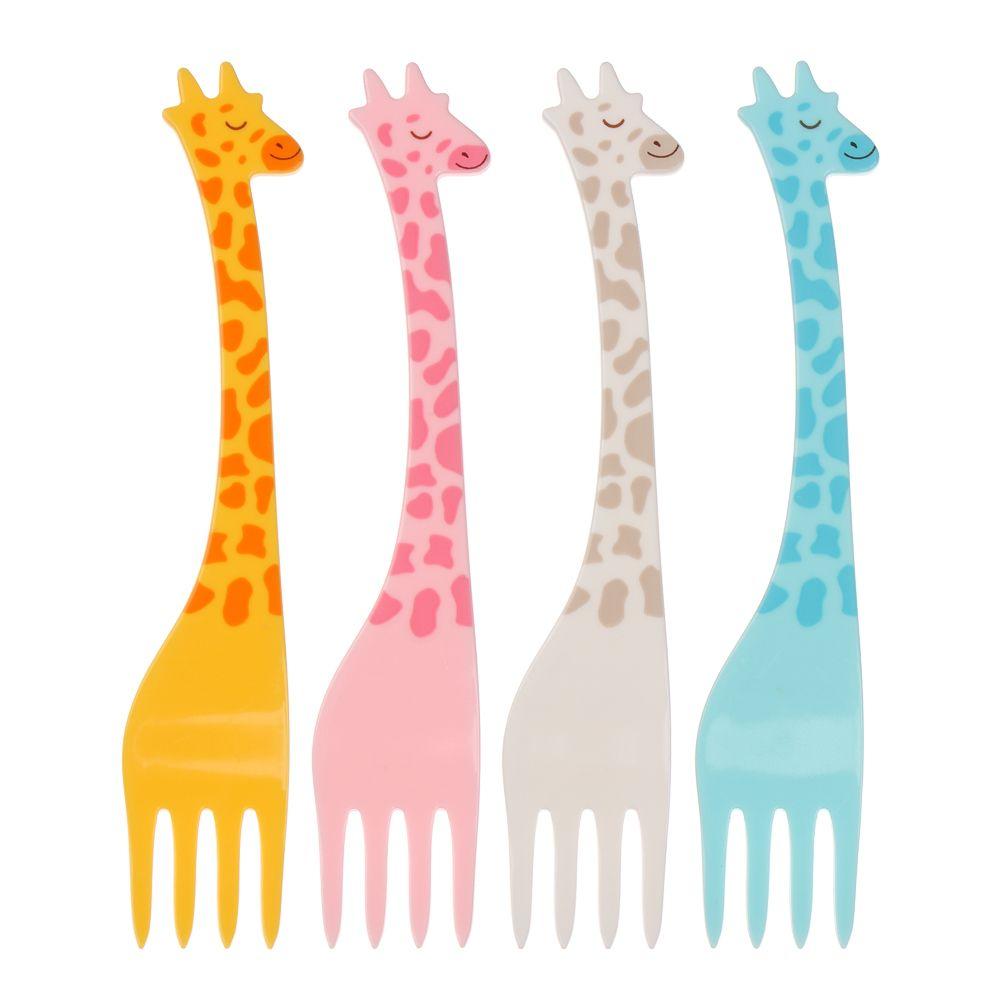 New Snack Cake Dessert Pick Toothpick Fruit Tableware 12 Pcs/Set Giraffe Cartoon