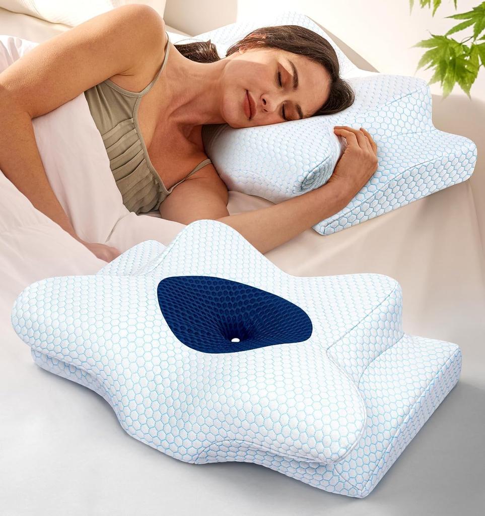 [Designed In Japan] Reafcozy Dream Without Pain Memory Foam Pillow, Neck and Shoulder Support, Comfortable Sleep Pillow for Adults, Side, Back, and