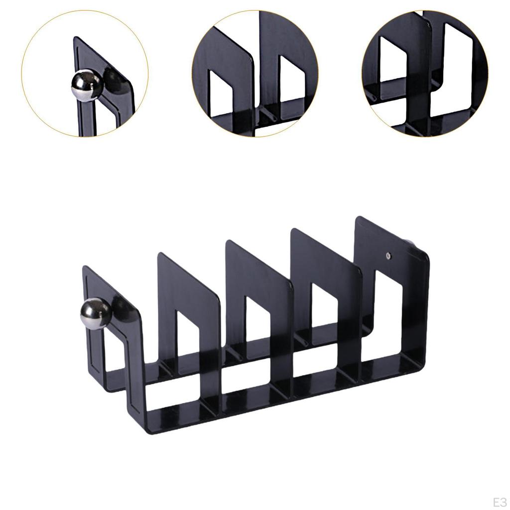 Acrylic Bookend Desk Bookshelf Book Stopper Home Non Skid Stationery File Folder Sorter Organizer