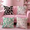 Hexagon Marble Pattern Cushion Cover Plush Fabric Soft Double-Sided Printed Sofa Warm Winter Home Gift Pillow Cover