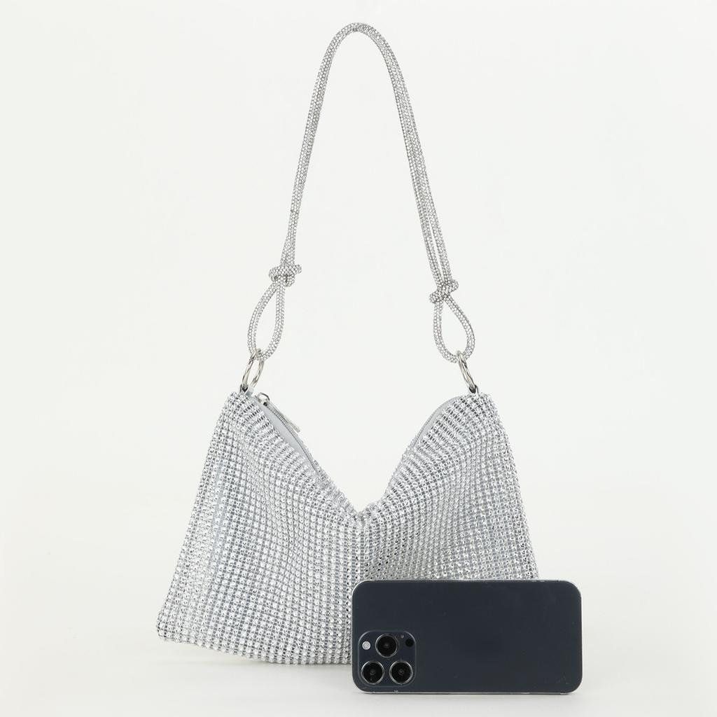 Evening Bag Glittery Handbag Phone Lipstick Pouch Socialite Banquet Clutch Portable Zippered Women's Bag Fashionable Versatile Purse