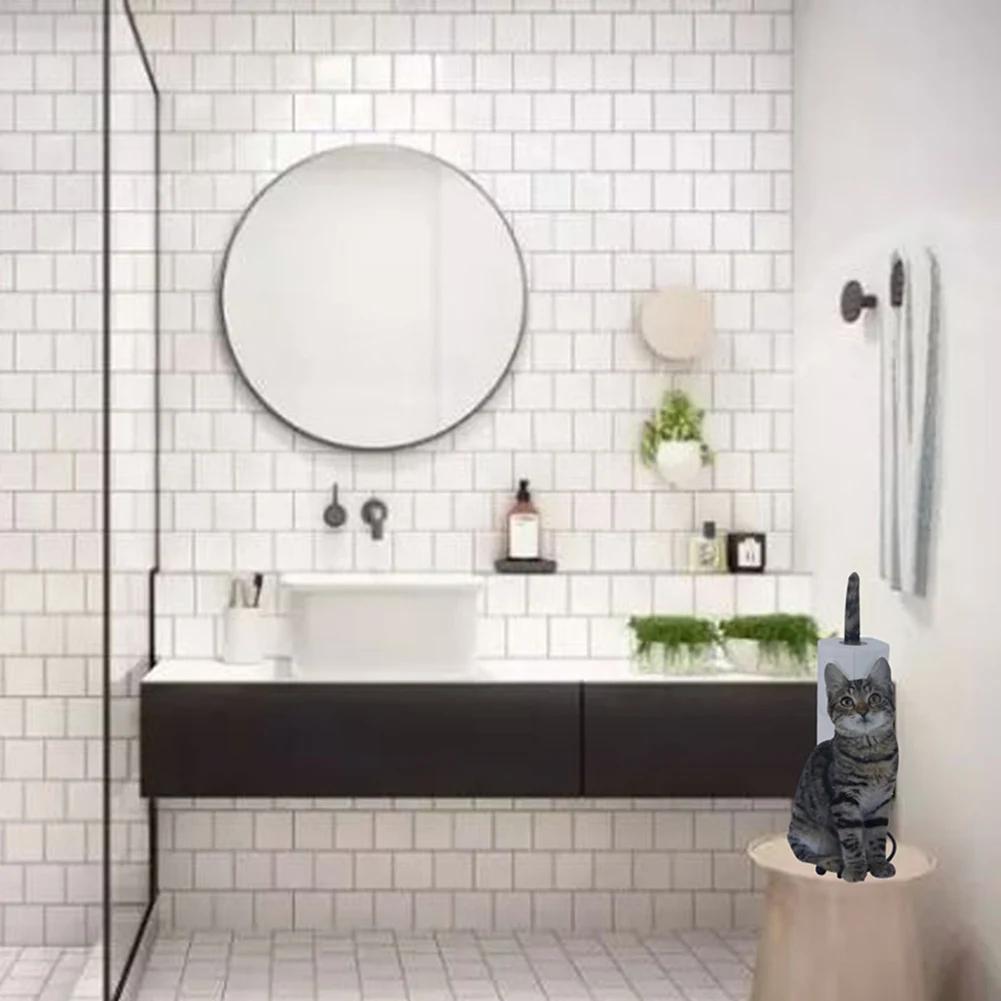 Cat Paper Holder Cat Decorative Paper Towel Holder Animal Paper Roll Holder Iron Paper Towel Stand Paper Roll Holder