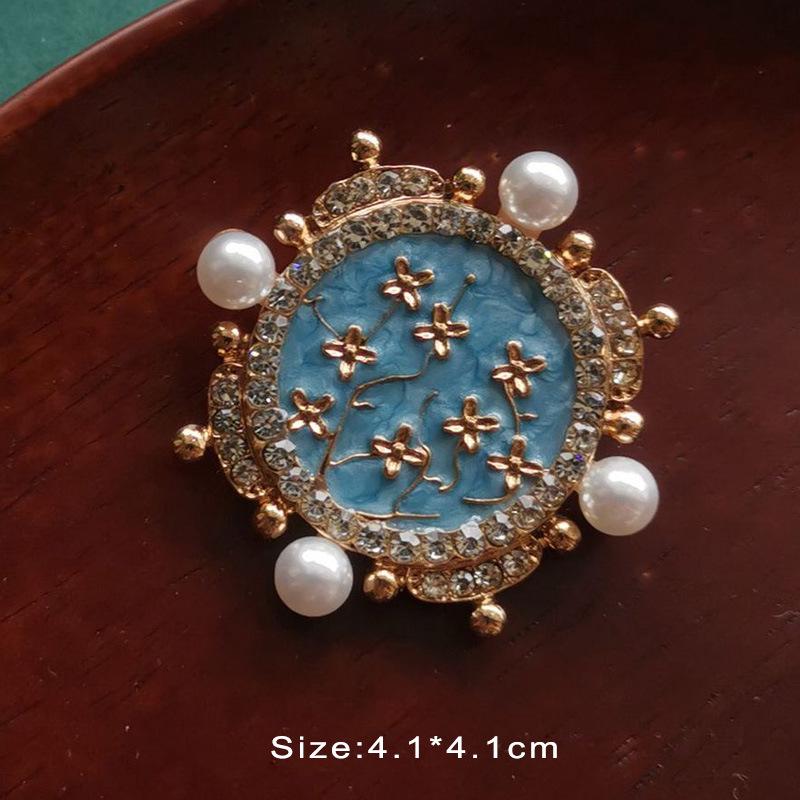 Colorful Baroque Pearl Gem Enamel Brooch Pin