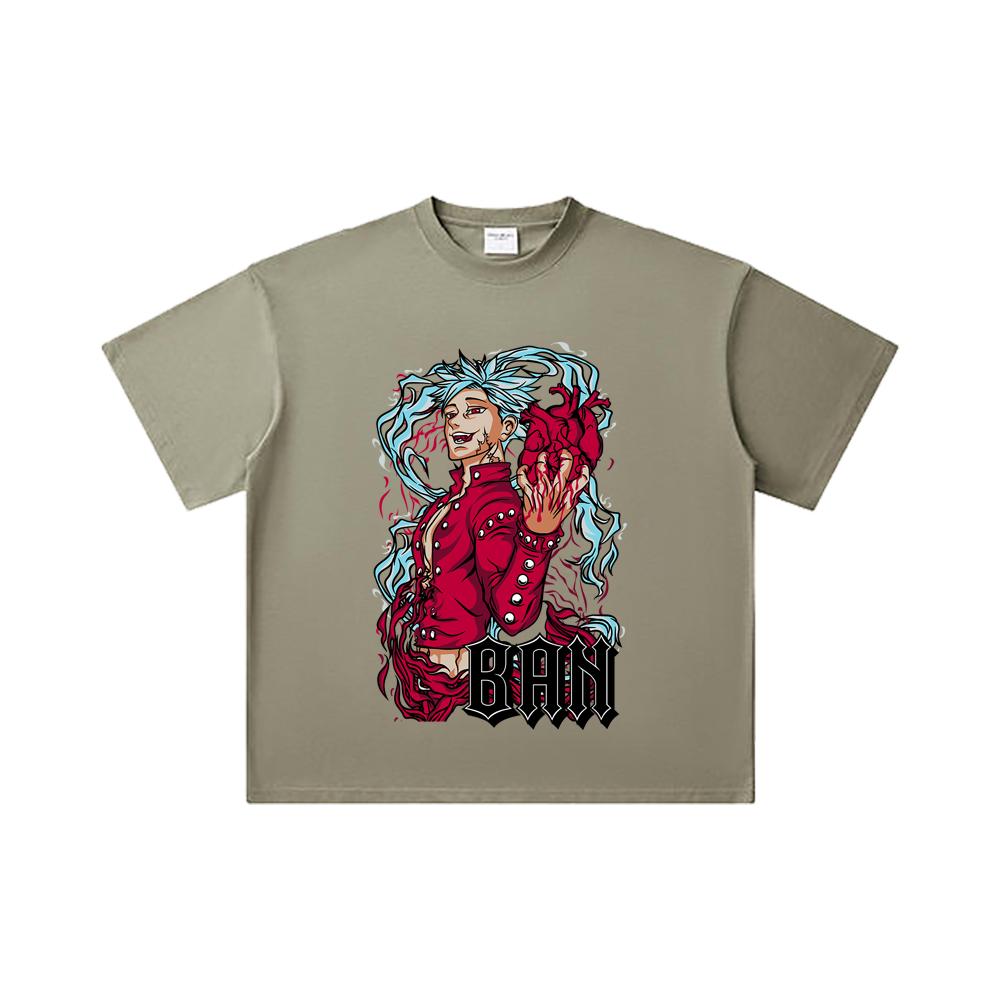 260 GSM Double Yarn 32 Count 100% Cotton Seven Deadly Sins V1 Ban Print Unisex Heavy Cotton T Shirt