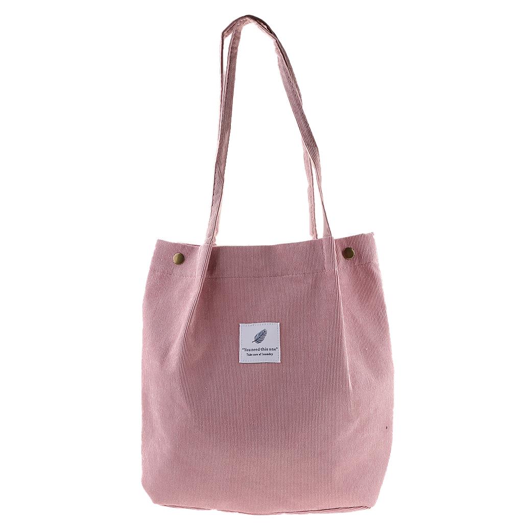 

Large Capacity Canvas Tote Bag Fashion Corduroy Shoulder Shopper High Quality Handbag for Women Girls Daily Use розовый