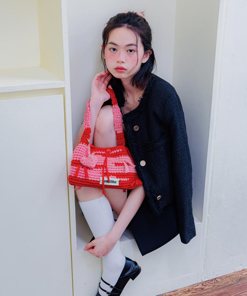 Limelike Becky Knit Bag_Red Pink