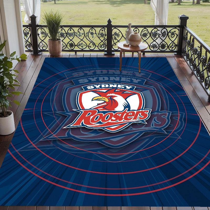 Soft Floor Carpet Sydney Roosters Pattern Area Rug Decorative Mat For Home Room Decoration