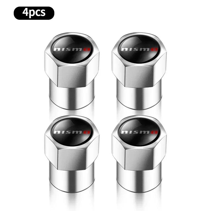 

4Pcs Metal Car Wheel Tire Air Valve Caps Stem Covers For Nissan Nismo Note Armada Pulsar Pathfinder X-Trail Qashqai Accessories