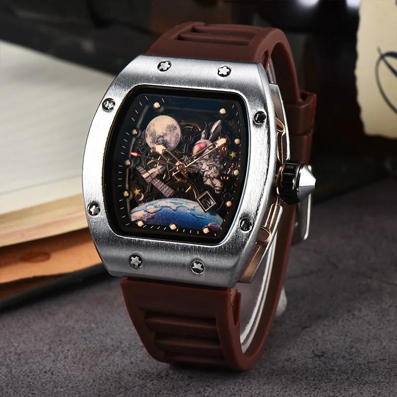 2025 New Barrel-shaped Space Astronaut Luminous Hollow Tourbillon Fashion Men's Quartz Watch
