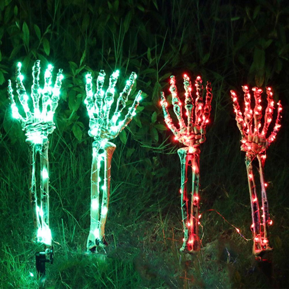 Exquisite Lighted Skeleton Hand Props LED Ghost Skeleton Hand Lamp  Halloween Party