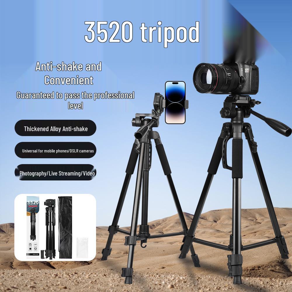 3520 Multifunctional Tripod for Fishing, Light, Telescope, Projector, Camera, and Selfie Live Broadcast 3520 Photography Camera Tripod