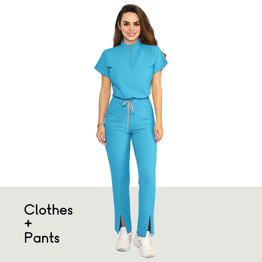 Unisex Short-Sleeve Medical Uniform Set: Handwashing, Doctor, Surgical, Dental, Hospital, Nurse Gown.