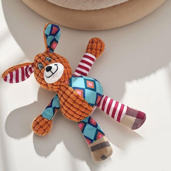 Plush Animal Dog Toy Squeaky Interactive Dog Chew Toy Stuffed Elephant Puppy Teething Toy for Medium Large Dogs