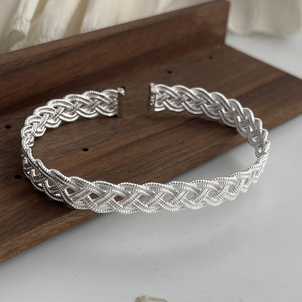 Xiaomi 100% Solid 925 Sterling Silver Retro Bracelet for Women Men Vintage Handmade White Chain Shape Bracelet Birthday Gift