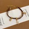 Leather Elegant Coffee Star Bracelet For Women Trendy Artistic Accessory Winter