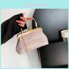 Stylish 2023 Spring New Korean Vintage Sequin Evening Handbag In Pink Purple White