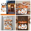 Seasonal Festive Photo Props Cute White Ghost Halloween Door Hanger, Pumpkin Witch Hat Welcome Happy Fall Farmhouse Decor Sign, Easy Hang for