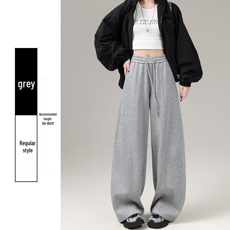 Spring 2026 Women's American-Style High-Waisted Curved Blade Sweatpants - Loose Fit, Wide-Leg, Casual Sports Trousers.