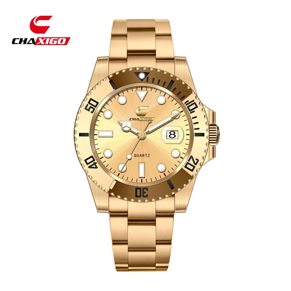 

CHAXIGO мужские часы Green Aqua Ghost водонепроницаемые кварцевые часы Hundred Alloy