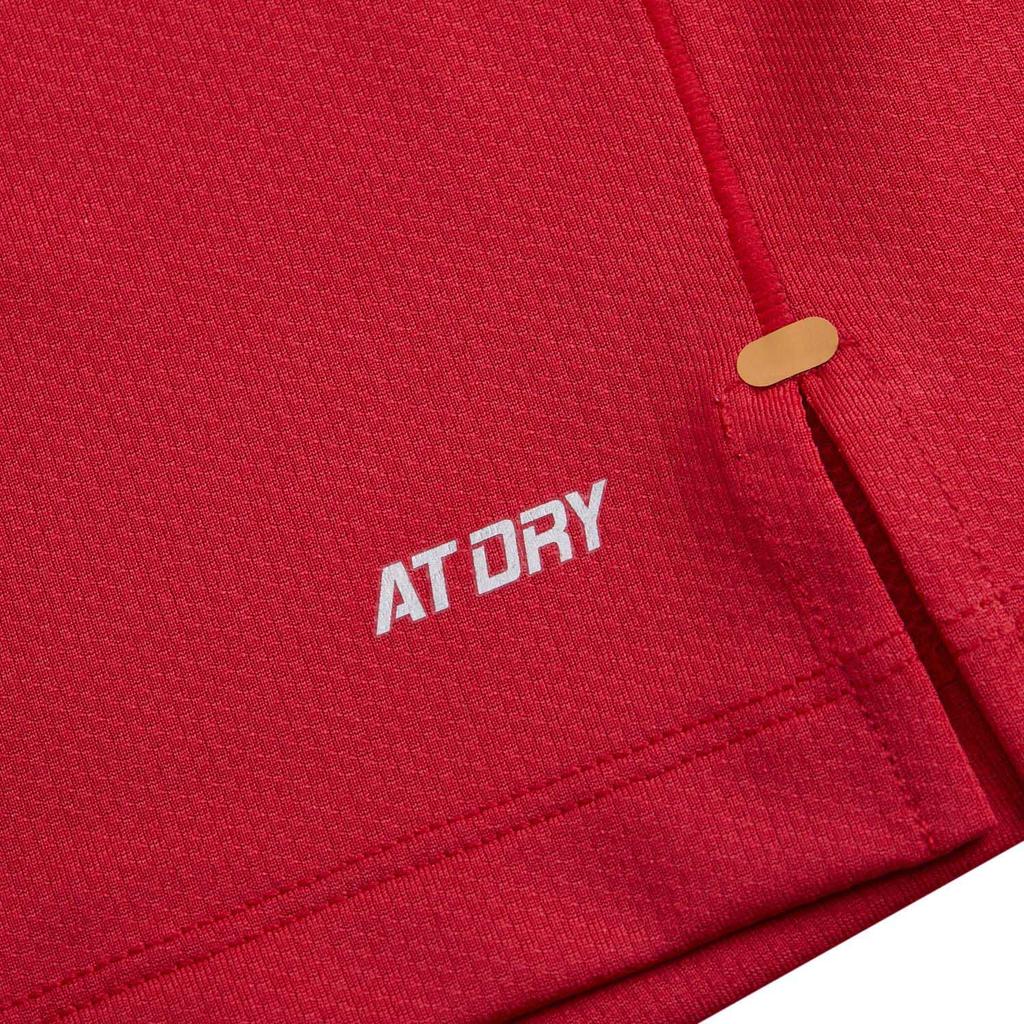 Li Ning Badminton Series Sports Casual Minimalist Color Block Letter Pullover Short Sleeve Badminton Shirt Unisex Tops Cinnabar-Red AAYV153-3