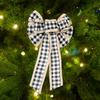 Tricolor Elegant Christmas Bow Made From Fabric For Festive Cheer Holiday