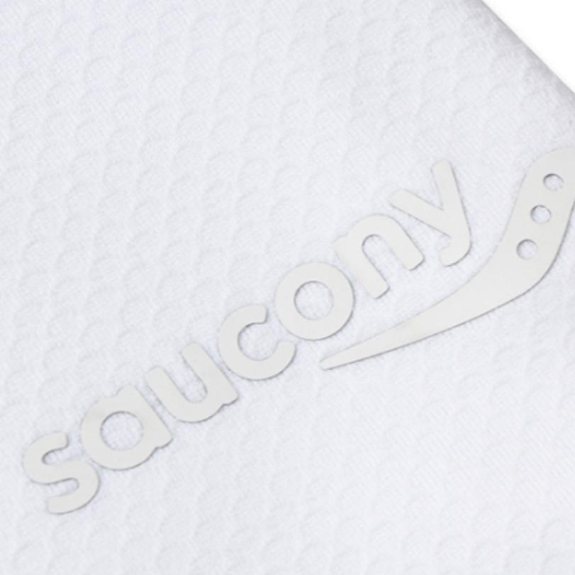SAUCONY Solid Color Round Neck Short Sleeve T-Shirt Women Tops Pearl-White SC1249015A-WT02