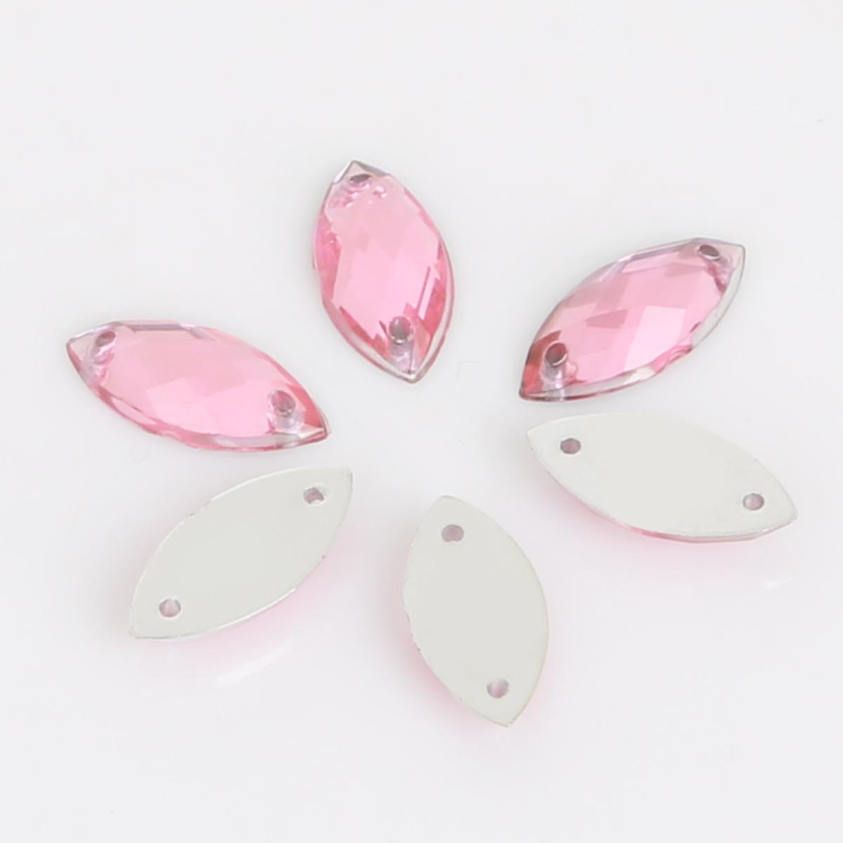 

50 шт., акриловая дрель с двойным отверстием и плоским дном, форма лошадиного глаза для DIY ожерелья, изготовления ювелирных изделий, аксессуары для рукоделия 9x18mm розовый