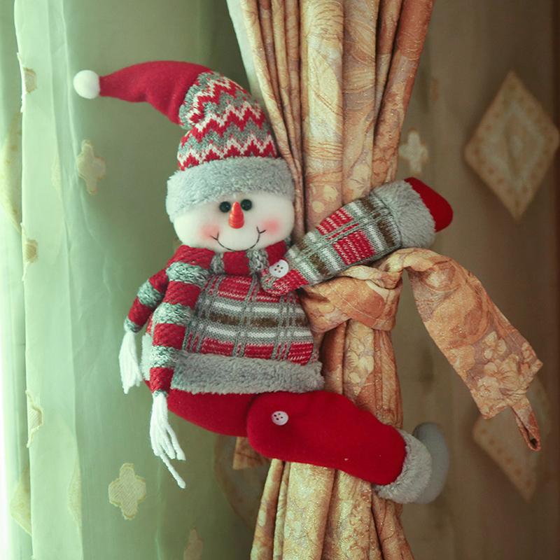 Curtain Buckles SnowmanSanta Claus Elk Christmas curtains clasp Househod Bedroom Decor Accessories Creative Curtain-tie Rings