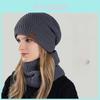 Knitted Winter Hat And Neck Warmer Set With Fleece Lining For Women Outdoor Cold Weather