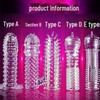 Men's Silicone Crystal Thorn Penis Sleeve - Transparent Spike Design
