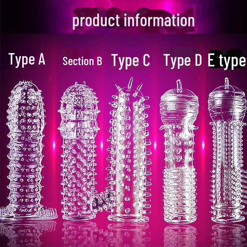 Men's Silicone Crystal Thorn Penis Sleeve - Transparent Spike Design
