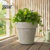 Sun Proof Anti Aging Plant Containers Round Large Planter with Drainage Hole 12 Inch Dia Stone-Look Flower Sturdy Resin Pots for Backyard Landscaping