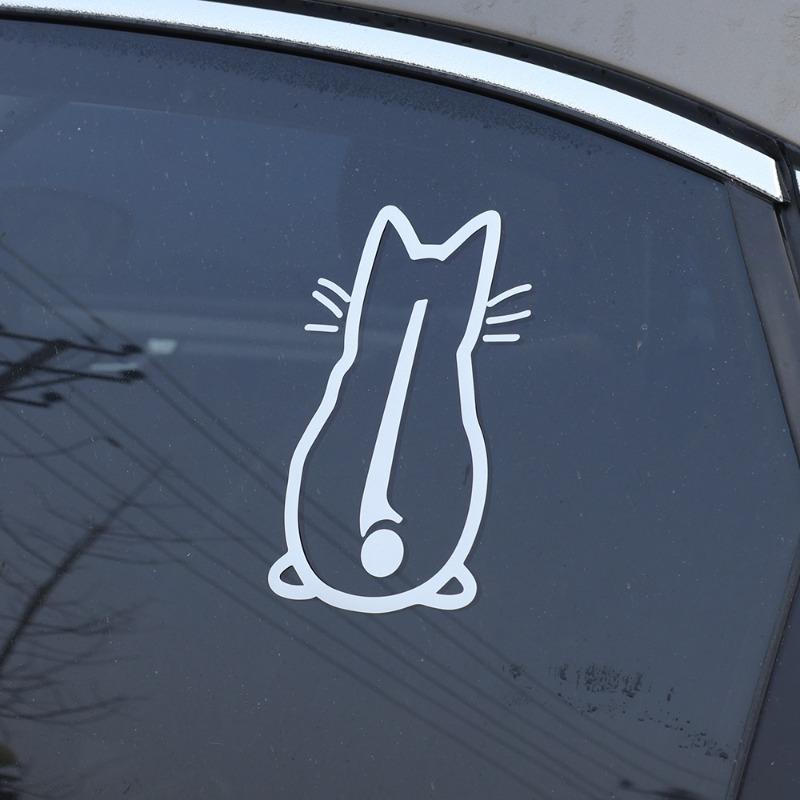 Car Windshield Wiper Sticker Cute Small Cat Back Shadow Pattern Decoration Decal Car Truck Body Styling Modification Vinyl Decal