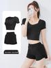 Women's Quick-Dry Summer Yoga & Fitness Two-Piece Set - Casual Sportswear Plus Size Short Sleeve
