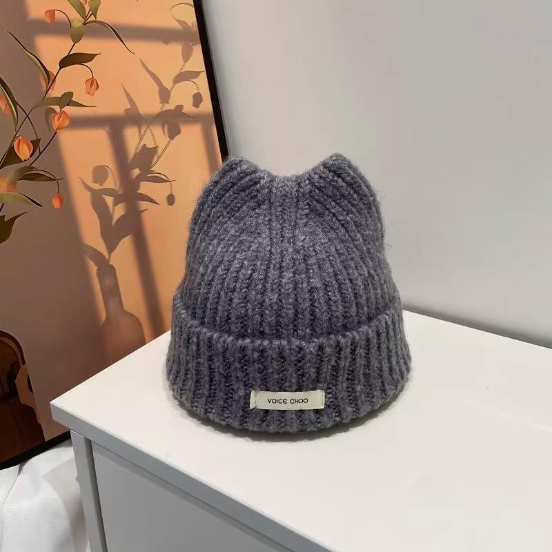 

Knitted Autumn Winter Hat For Women With Ear Protection And Windproof Warmth сірий колір