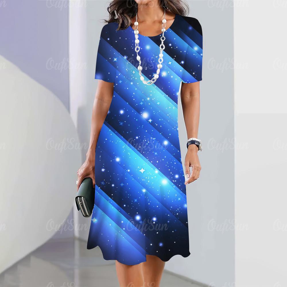 Fashion Summer Dresses Women 2023 Sexy Evening Dresses Casual Elegant and Pretty Holiday Party Dress 3D Gradient Print Clothing