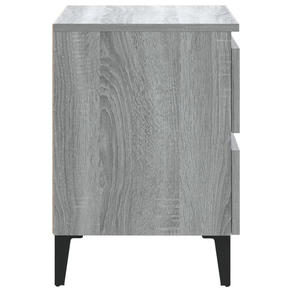 Nightstand with Metal Legs Grey Sonoma 40 x 35 x 50 cm