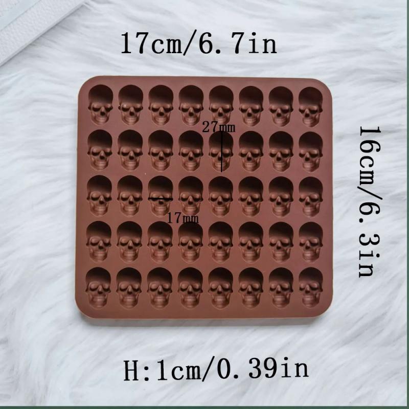 40 Holes Skull Ice Cube Silicone Mold Halloween Creative Decoration Reusable Bar Party Ice Making DIY Candy Chocolate Baking