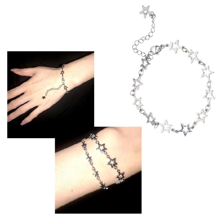 Hollow Star Bracelets Gothic Five-pointed Star Bracelets Hip Hop Link Chain
