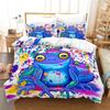 Cartoon Frog Duvet Cover Reptile Animal Theme Microfiber Quilt Cover for Children Boys Girl Teens for Bedroom Decorations Queen