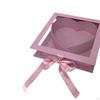 Boutique Valentine's Heart Flower Box Clear Top Creative Elegant Romantic Fillable Packaging for