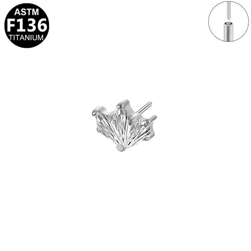 Fashionable Zirconia Ear Stud: F136 Titanium Style