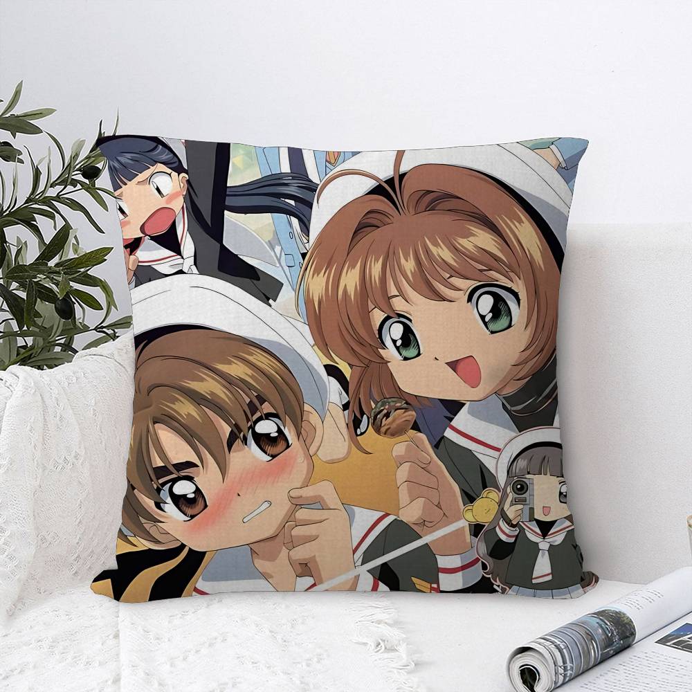 Japanese Anime C-Cardcaptor Sakura Cushion Cover Polyester Sofa Cushions Decorative Throw Pillows Home Decoration Pillowcover