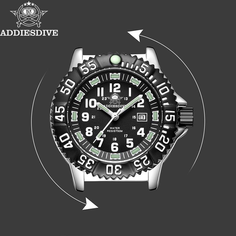 Addiesdive Luminous Men's Outdoor Sports Waterproof Quartz Watch