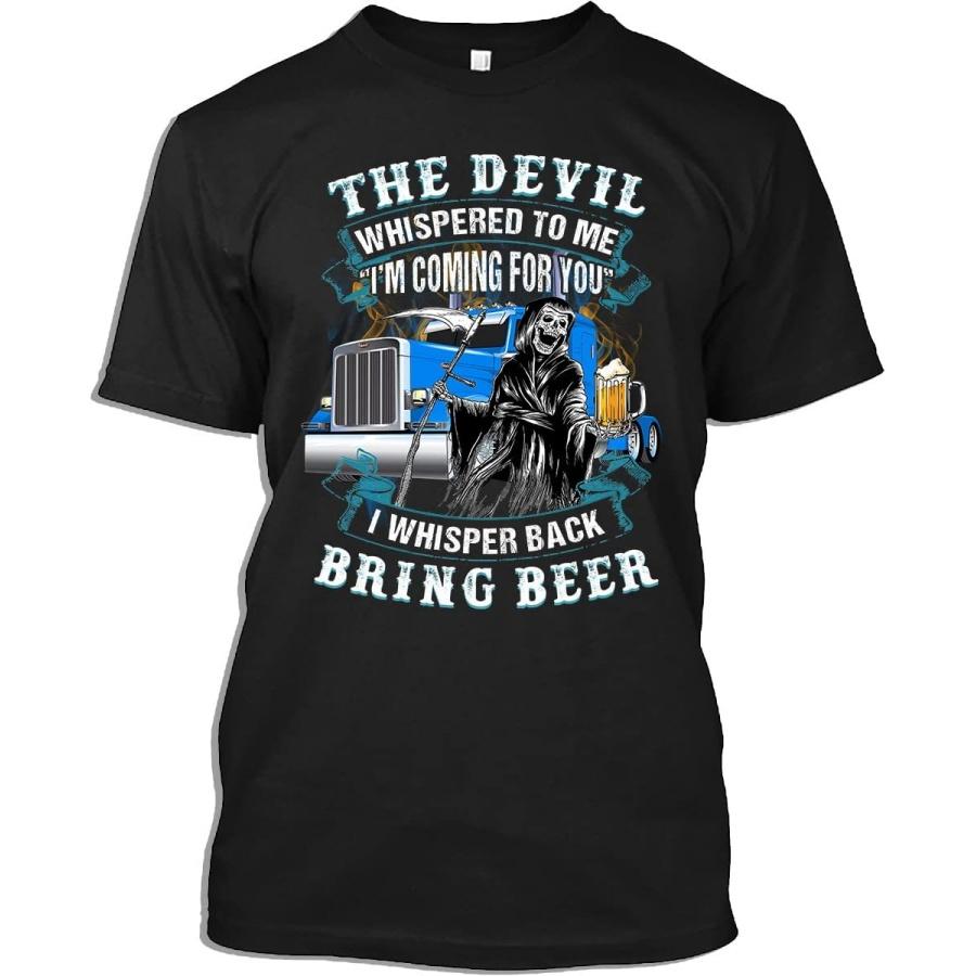 

Truck Driver Tshirt The Devil Whispered To Me I Whisper Back Bring Beer Funny Trucker Gift T-Shirt for Men Women, Black, X-Large 5XL різнокольоровий